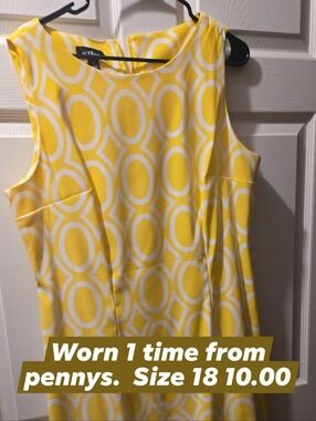 Alyx Yellow & White Sleeveless Circle-Print Shift Dress